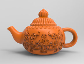 茶壺3D電腦模型精雕玉雕圖紙_五軸雕刻機廠家