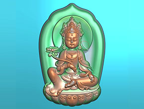 Q版守護神大勢至菩薩玉雕圖紙_五軸雕刻機廠家