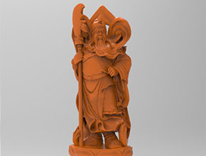 關公擺件電腦3d模型立體精雕圖_五軸雕刻機廠家