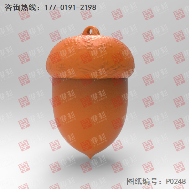 立體橡子吊墜電腦雕刻精雕圖紙_五軸雕刻機(jī)廠家