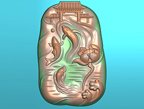 魚躍龍門玉器電腦雕刻精雕圖紙_五軸雕刻機(jī)廠家