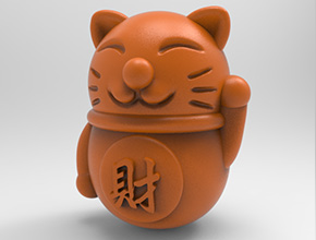 招財(cái)貓吊墜電腦雕刻精雕圖紙_五軸雕刻機(jī)廠家