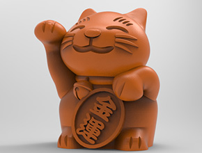 新款招財(cái)貓擺件電腦雕刻精雕圖紙_五軸雕刻機(jī)廠