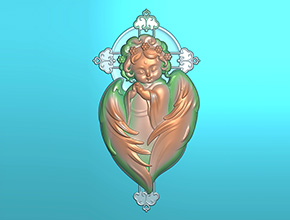 天使吊墜玉石精雕圖紙_五軸雕刻機(jī)廠家