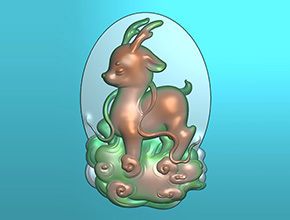 仙鹿吊墜吊墜精雕圖紙_五軸雕刻機(jī)廠家