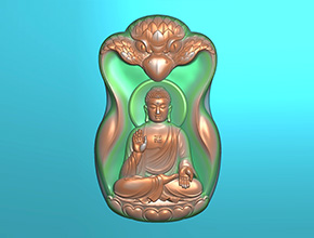 大蛇佛牌玉石精雕電腦圖紙_五軸雕刻機(jī)廠家