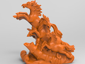 駿馬奔跑擺件玉石精雕電腦圖紙_五軸雕刻機(jī)廠家