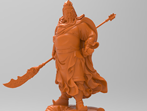 立體關(guān)羽擺件精雕機(jī)模型圖_五軸雕刻機(jī)廠家