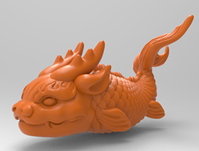 龍魚擺件精雕機(jī)模型圖_五軸雕刻機(jī)廠家