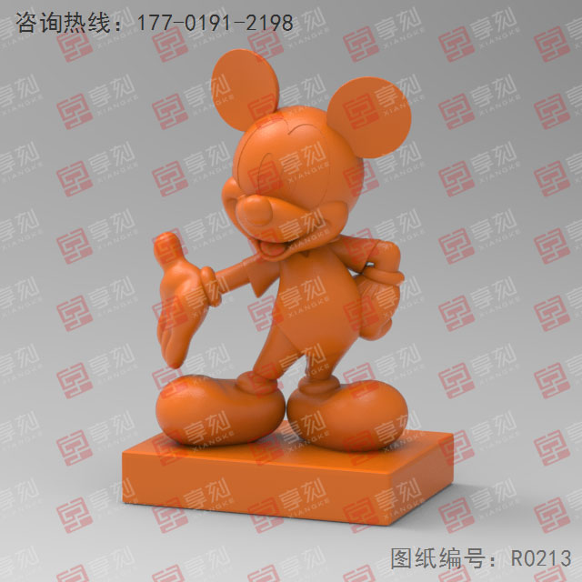 米奇老鼠擺件立體電腦精雕圖_五軸雕刻機廠家