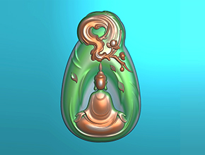 禪道玉石掛件電腦精雕圖_五軸雕刻機廠家