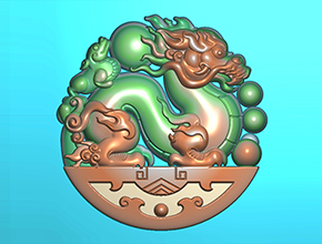 仿古龍玉佩電腦精雕圖_五軸雕刻機廠家