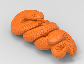 盤蛇擺件電腦精雕圖_五軸雕刻機廠家