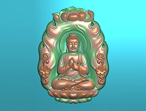 阿彌陀佛吊墜玉石精雕電腦圖紙_五軸雕刻機(jī)廠家