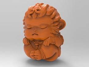 孫悟空寶寶立體模型精雕圖紙_五軸雕刻機(jī)廠家