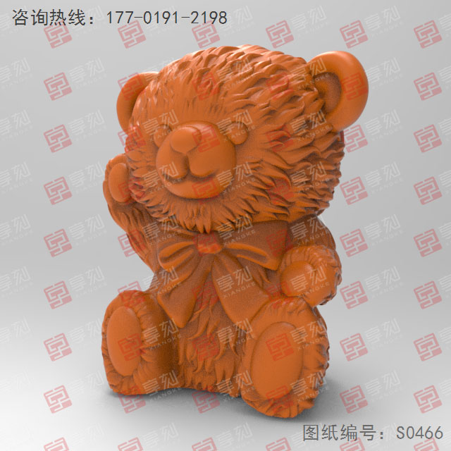 寶寶熊立體模型精雕圖紙_五軸雕刻機(jī)廠家