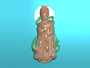 媽祖玉石掛件電腦精雕圖紙_五軸雕刻機廠家