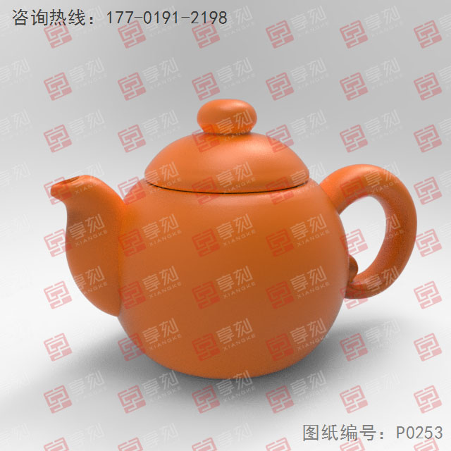 光面茶壺模型電腦精雕圖紙_五軸雕刻機廠家
