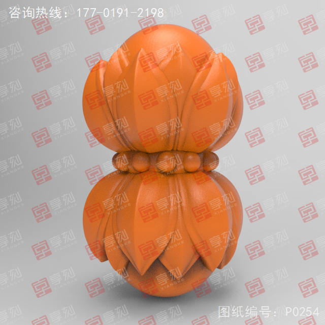 蓮花手串飾品圓雕精雕圖紙_五軸雕刻機(jī)廠家