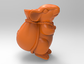 錢袋老鼠立體擺件電腦精雕圖_五軸雕刻機(jī)廠家