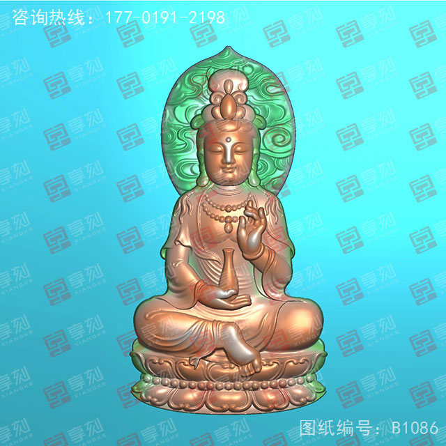 玉石觀音吊墜電腦精雕圖紙_五軸雕刻機廠家