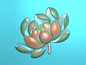 蓮花花件電腦精雕圖紙_五軸雕刻機廠家