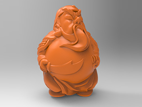 Q版關(guān)公擺件立體模型圖紙_五軸雕刻機廠家