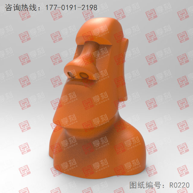 魔艾石像立體模型圖紙_五軸雕刻機(jī)廠家