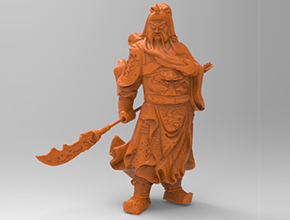 關(guān)羽立體擺件電腦雕刻精雕圖_五軸雕刻機廠家