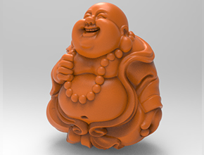 彌勒佛立體電腦雕刻精雕圖_五軸雕刻機廠家