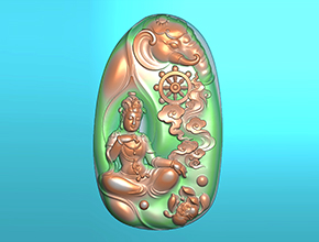 觀音玉石木雕玉器電腦精雕模型圖_五軸雕刻機(jī)廠