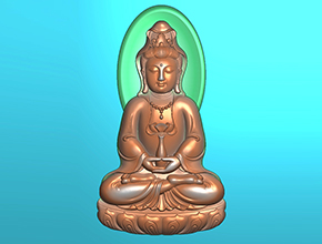 正裝觀音吊墜電腦精雕圖紙_五軸雕刻機(jī)廠家