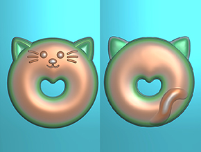 小貓平安扣玉器電腦精雕圖紙_五軸雕刻機(jī)廠家