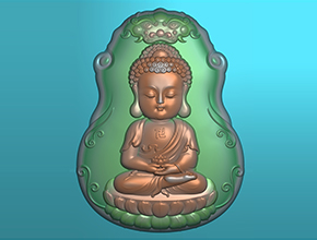 六字真言寶寶佛掛件電腦精雕圖_玉石雕刻機(jī)