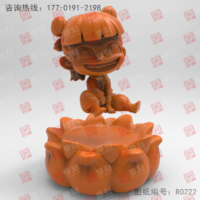 哪吒立體擺件3d打印模型STL 享刻五軸雕刻機