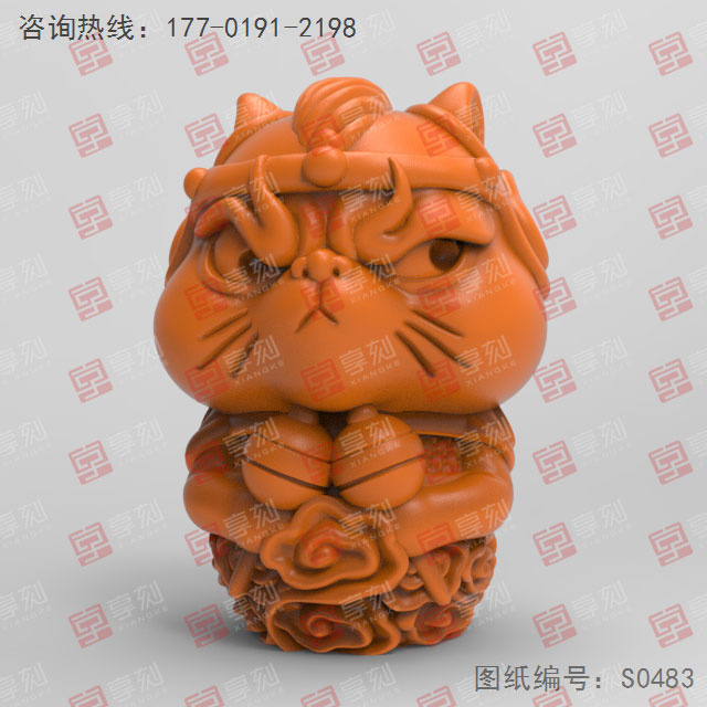 Q版哼哈二將茶寵擺件_五軸玉石雕刻機(jī)