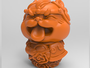 Q版小狗哼哈二將模型3d圖_五軸玉石雕刻機(jī)