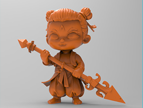 火槍哪吒3d電腦模型圖stl立體_享刻五軸雕刻機