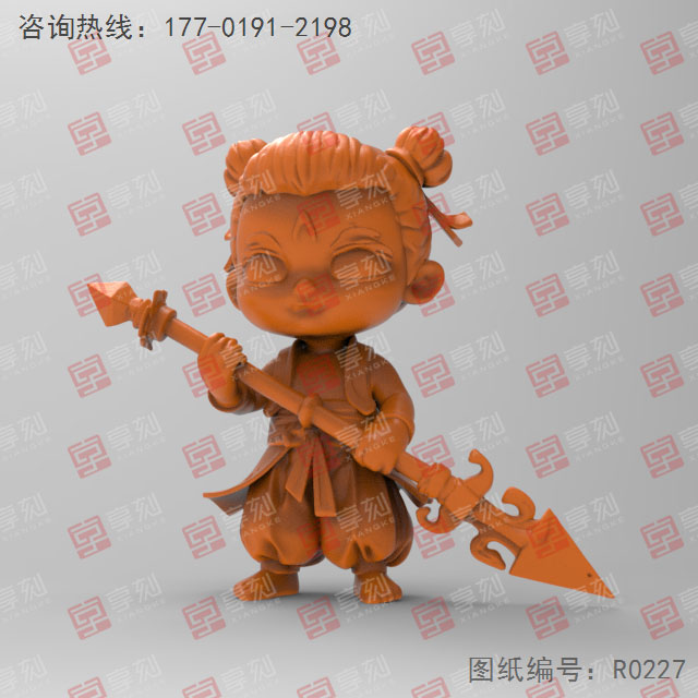 火槍哪吒3d電腦模型圖stl立體_享刻五軸雕刻機(jī)