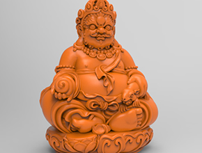 黃財神3d電腦模型圖stl立體_享刻五軸雕刻機