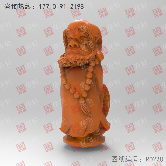 達(dá)摩人物3d模型圖STL雕刻精雕_享刻五軸雕刻機