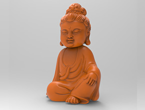 寶寶觀音3d模型STL精雕圖紙_享刻五軸雕刻機