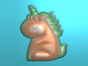 獨(dú)角馬吊墜玉石電腦精雕圖_玉石雕刻機(jī)廠家