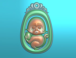 猴子吊墜玉器玉石電腦精雕圖_玉石雕刻機(jī)廠家