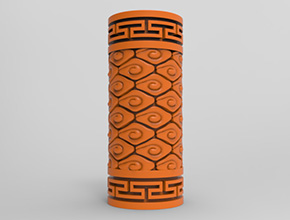 祥云柱吊墜玉石電腦精雕圖_五軸玉石雕刻機(jī)廠家