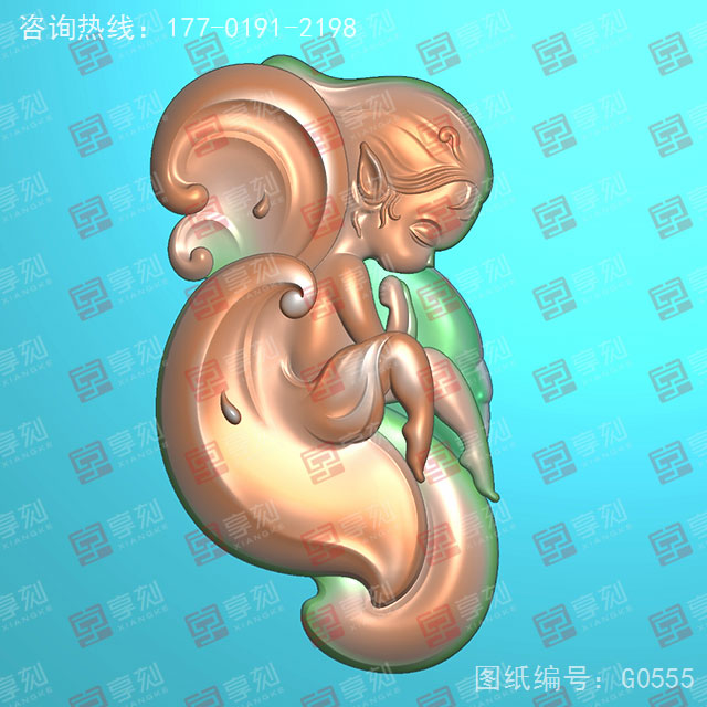 蝴蝶仙子玉器玉石電腦精雕圖_玉石雕刻機(jī)廠家