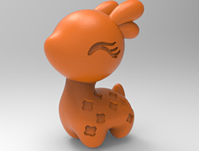 卡通小鹿吊墜玉石電腦精雕圖_五軸玉石雕刻機(jī)廠