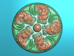 五龍戲珠翡翠玉石玉雕電腦精雕圖_玉石雕刻機(jī)廠