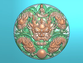 五龍玉佩翡翠玉石玉雕電腦精雕圖_玉石雕刻機(jī)廠