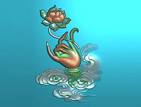 蓮花佛手翡翠玉石玉雕電腦精雕圖_玉石雕刻機(jī)廠